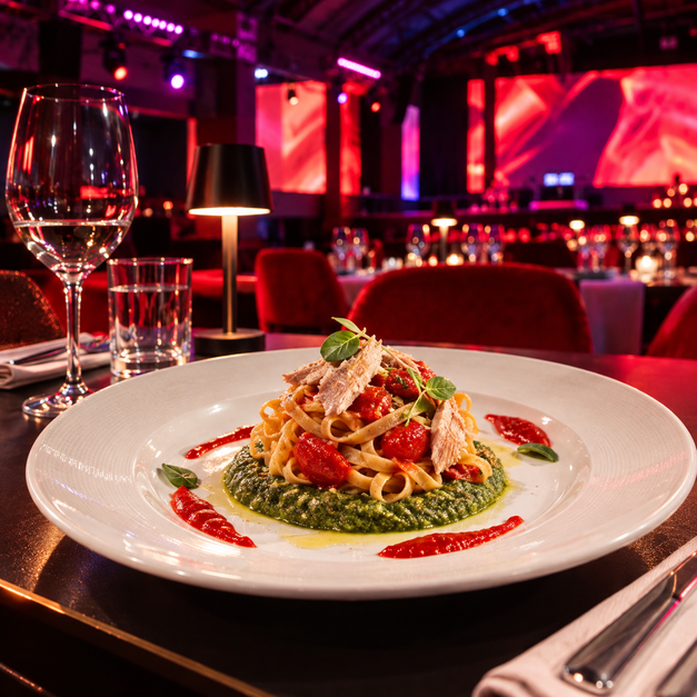 Cena aziendale servita al tavolo al 55 Milano